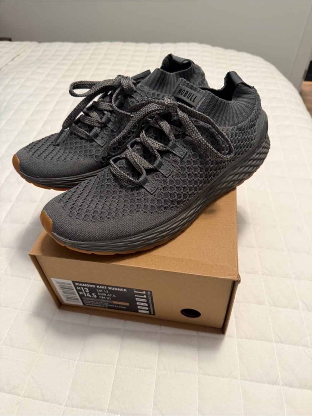 NOBULL Men's Dark Gray Diamond Knit Runners